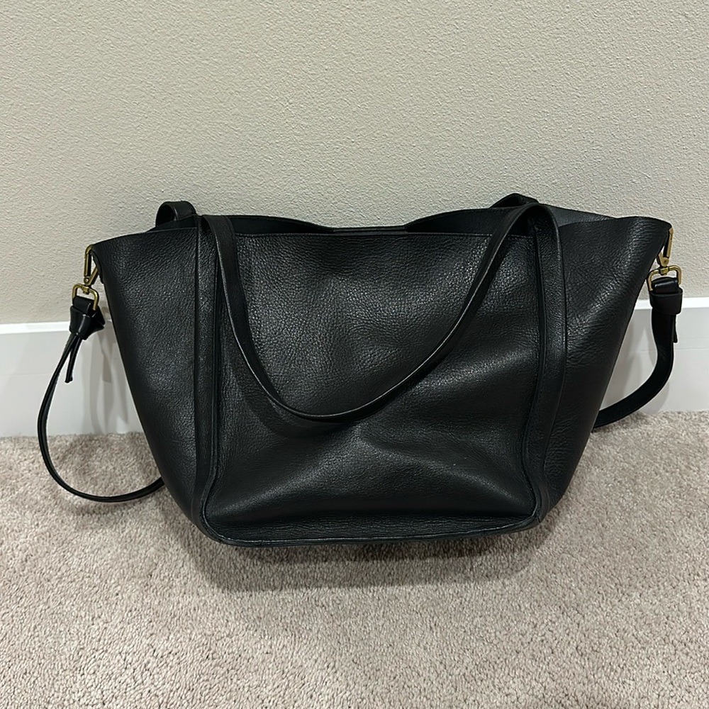 Madewell soft leather black tote